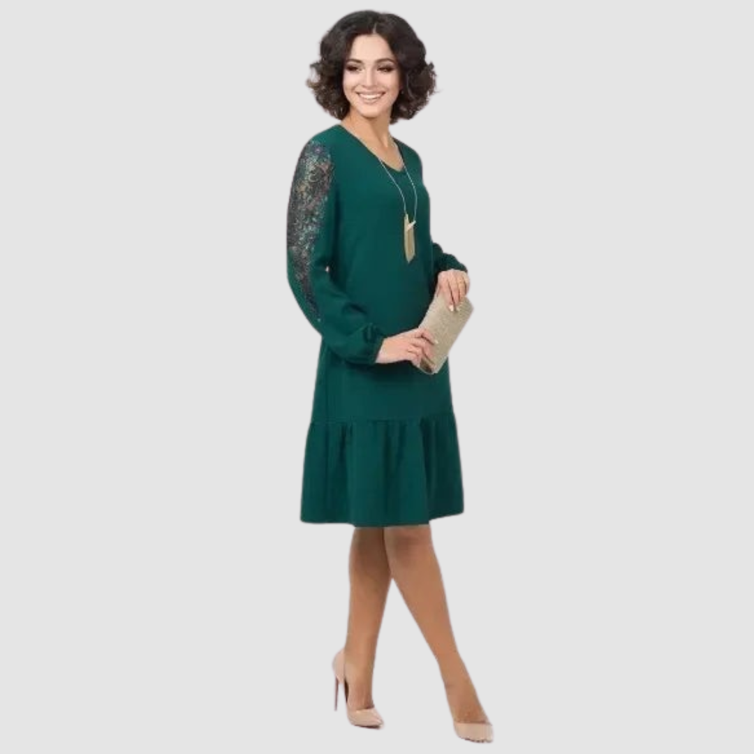 Doris - Midi-Kleid mit Spitzenärmel