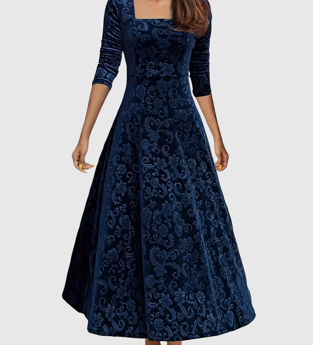 Maëlys - Elegantes Blumen-Midi-Kleid