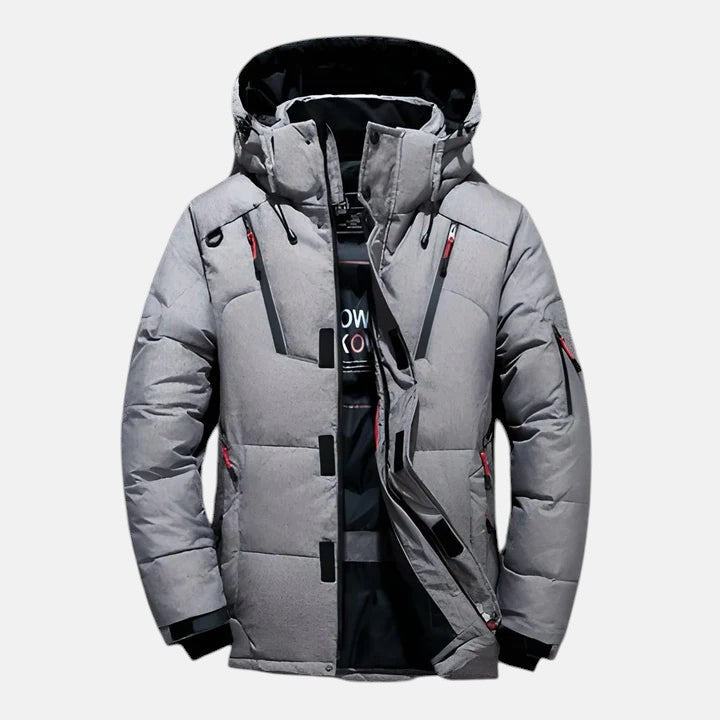 Luca | Gepolsterte Skijacke mit Kapuze und Taschen