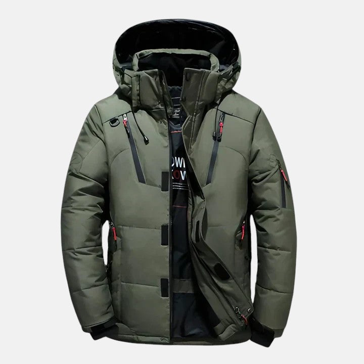 Luca | Gepolsterte Skijacke mit Kapuze und Taschen