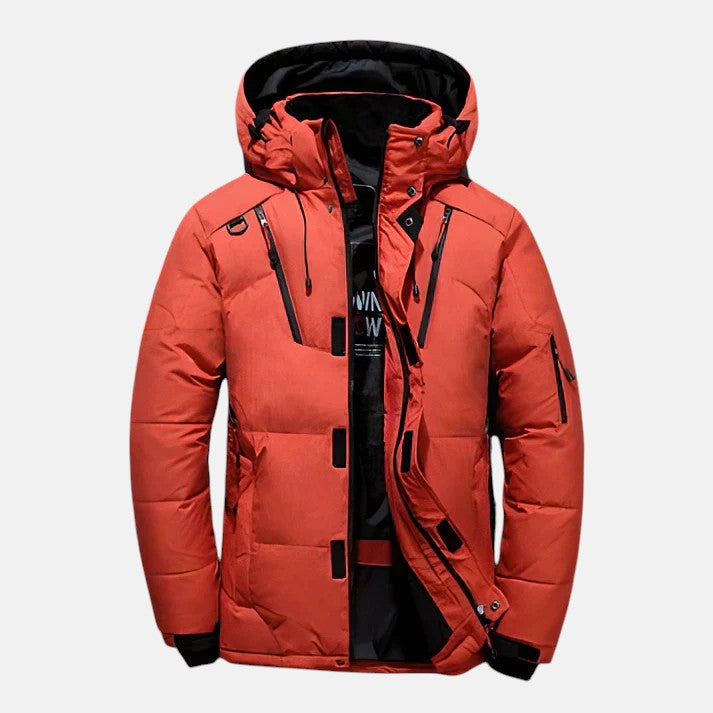 Luca | Gepolsterte Skijacke mit Kapuze und Taschen