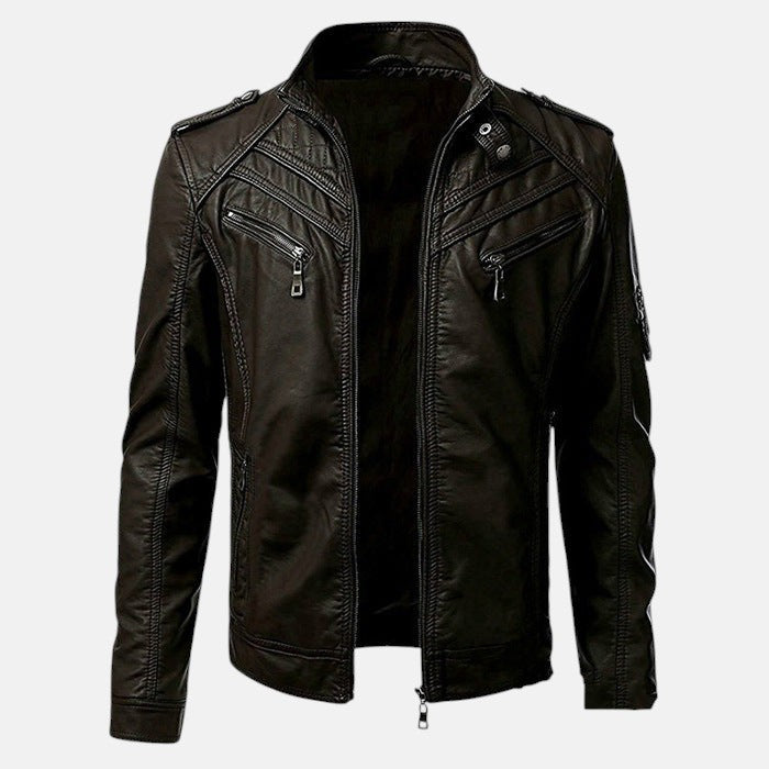 Samuel | Lederjacke mit Taschen
