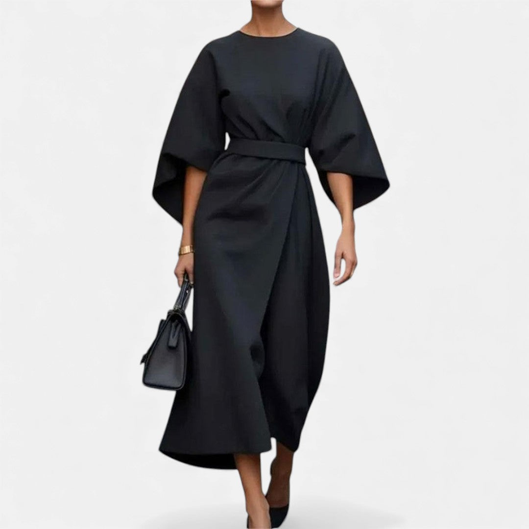 Petra - Maxikleid mit Ärmeln aus Satin